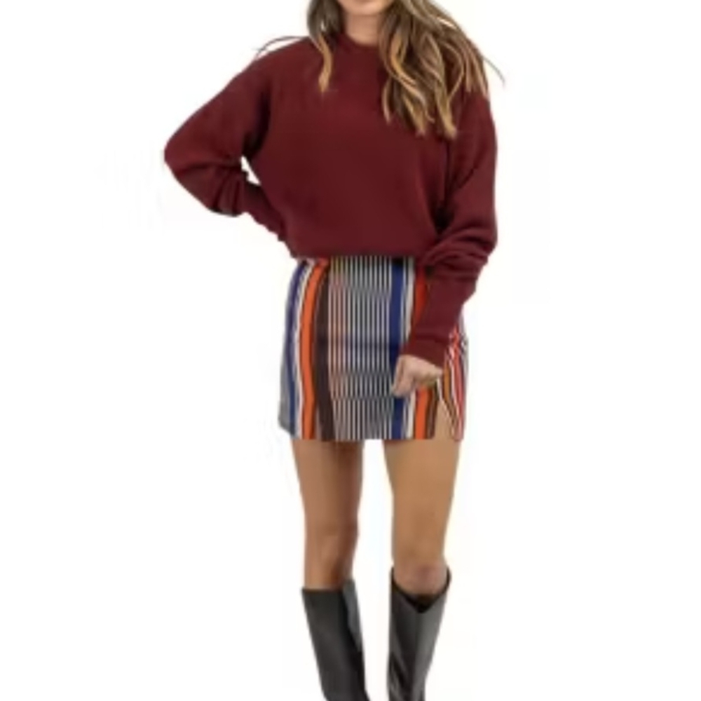 Altar'd State Red and Orange Mini Pencil Skirt - Picture 4 of 5